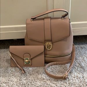 Mauve Pink Backpack Purse